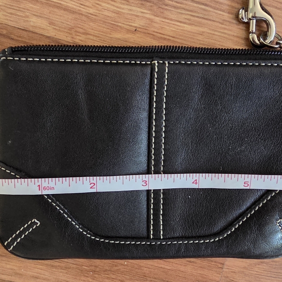 Coach Black Leather Wristlet 6 & 1/4 in. W 4 in. H - Picture 3 of 4